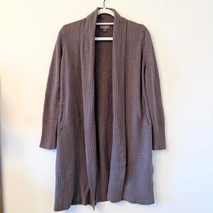 Barefoot Dreams CozyChic Lite Cardigan Taupe Open Front Small